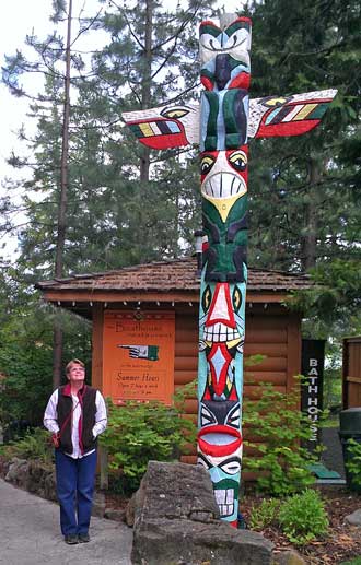 Entrance to the Suttle Lake Lodge Restaurant,  behind: at our own lake window seat. 