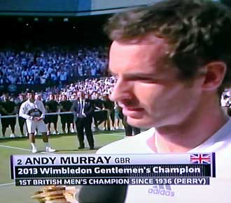 Andy's interview after winning, Behind: The two champions
