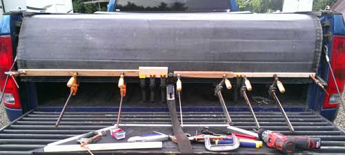 Repair of the bear damage to the tonneau cover, Behind: Enlarged view