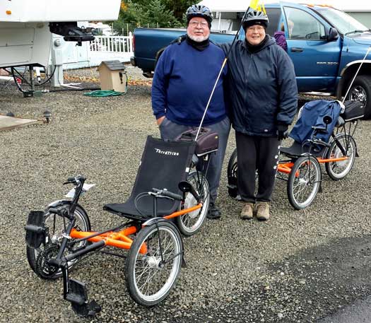 We meet TerraTrike cyclists, Behind: TerraTrike