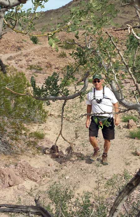 Hiking the LTVA, Behind: Hiking in a wash