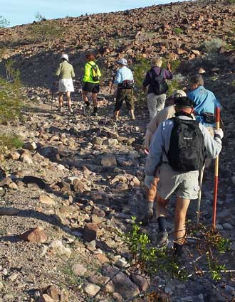 The LTVA hiking group every Thursday, Behind: The closest I've seen the wild burros