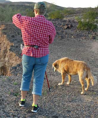 On a hike in search of the elusive wild burro, Behind: Expanded view