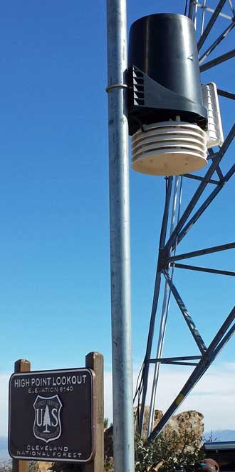 Davis weather station at the top, Behind: Palomar Observatory