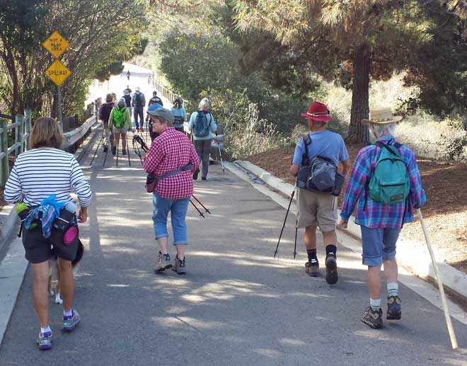 The Double Peak trailhead, Behind: steep trail to the top