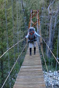 We reached the suspension bridge at Woods Creek