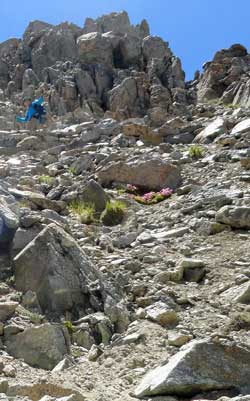 Still ascending to Pinchot Pass, Behind: a look back at the switchbacks