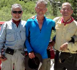The "after" photo of the three "old men" completing 62 miles of the JMT.