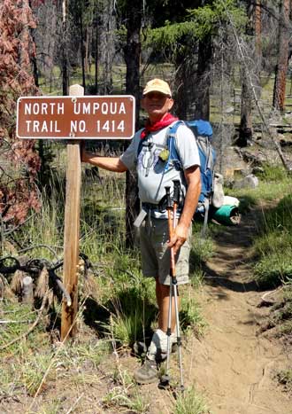 Continuing up the trail, Behind: second night camp location