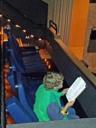 Our leather balcony seats with meal service at the movie theater