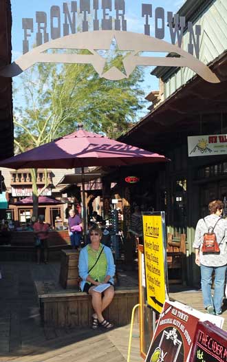 Old Towne shopping, Behind: A group touring on a Segway