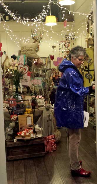 My sister shopping during First Friday in downtown Lodi