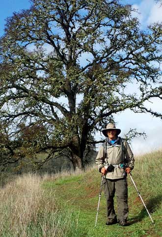 John, weather has cleared somewhat, Behind: well maintained trail