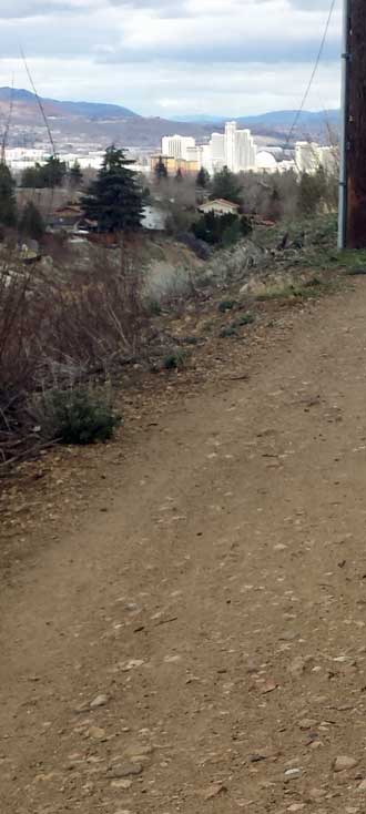 Hiking the Steamboat Ditch Trail on the hills above Reno.