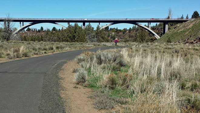 Dry Canyon Trail, Behind: Old Town Redmond