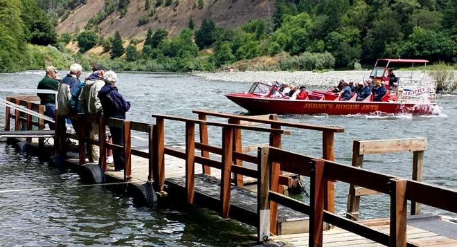 The return boat arrives for the trip back to the dock