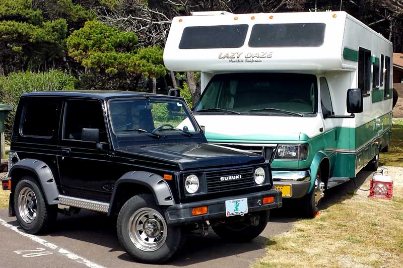 Parked at Tillicum Beach Campground, near Waldport, Oregon