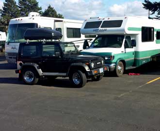 Parked at the Florence Elks Lodge