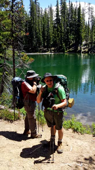 Richard and Kevin at our first lake, Yoran Lake