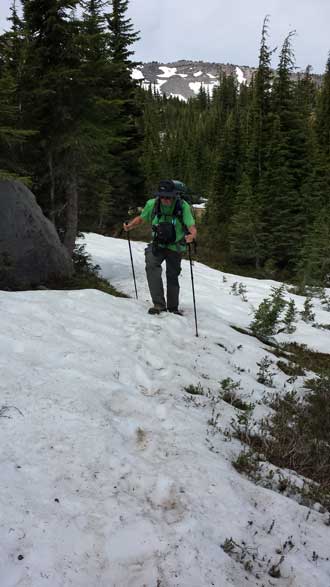 Yes, there was snow on the trail in spots. 