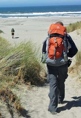 Walking onto the beach Saturday morning at the beginning of the hike