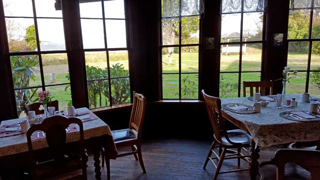 The view inside the historic Tokeland Hotel