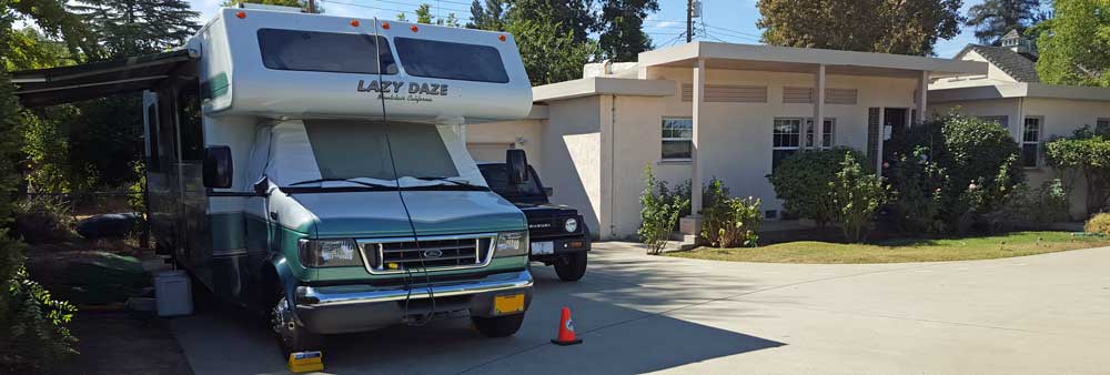 Parked in Mom's driveway