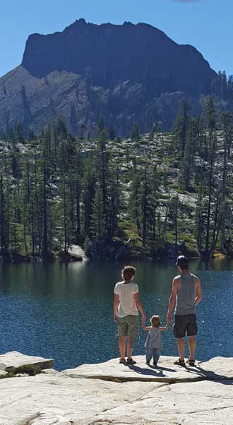 Scott, Mindy and Lucy enjoying the lake