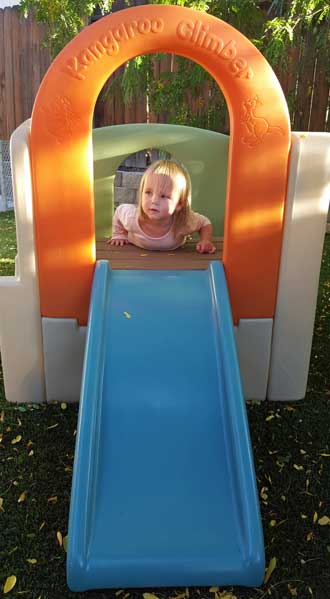 Lucy on her Kangaroo Climber