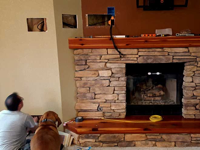 Hanging a TV above the fireplace