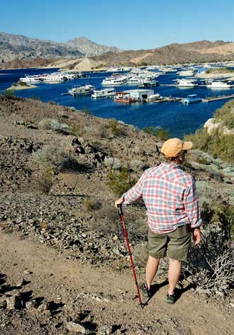 At the trailhead of the Lake Mohave Fisherman Trail