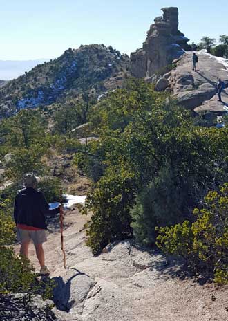 The last third of the trail is without snow