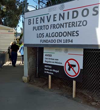 Entering Los Algodones, Mexico