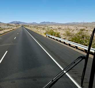 Driving into the Mojave Desert