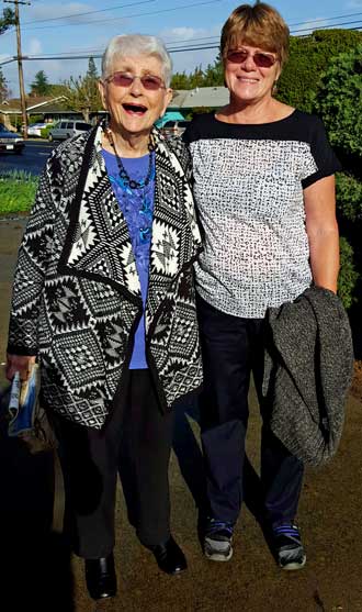 My Mother and Gwen ready for church