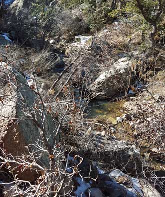 Yes, there is water and a lot of it for the first 5 miles of my hike, rest of the hike was mostly snow, no running water.