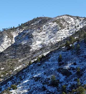 Buckhorn Mountain with my trail cutting across midway