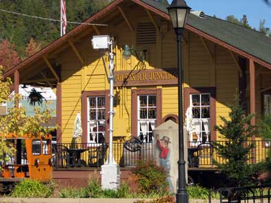 Retail businesses in a old Colfax train station, currently NOT the actually depot