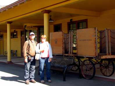 Dale and Gwen waiting at the Colfax depot for train 6