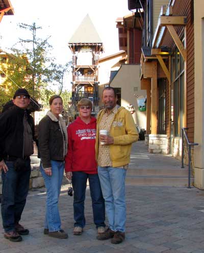 Visting with friends George and Evie in Mammoth Lakes Villiage