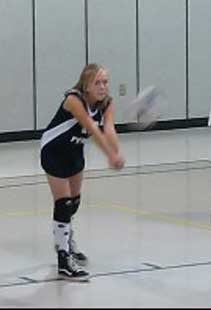Courtney warming up for the volleyball game