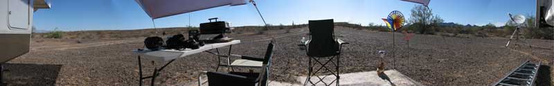 Looking onto the desert from our "island" location, a 180 degree view