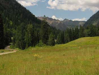 Approaching Cornucopia from the backside of the Wallow Mountains and the Eagle Cap Wilderness Area