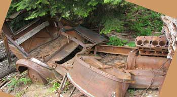 Rusted sedan