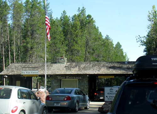 Entering Glacier National Park, free for us but $25 for others. 