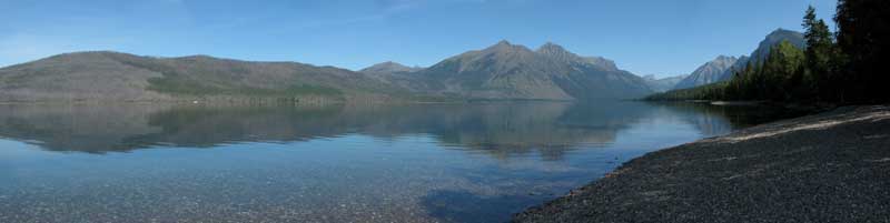 McDonald Lake greets the west entrance visitor