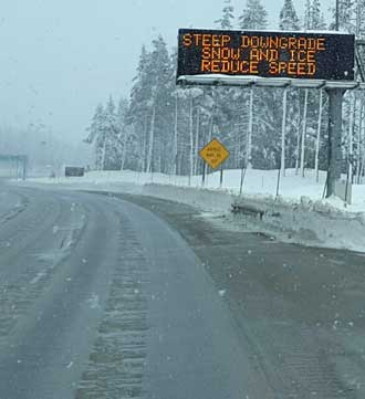 Donner Summit at noon today