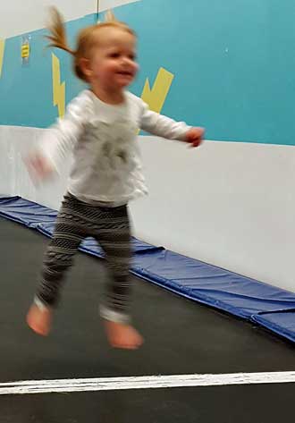 Lucy loves the trampoline