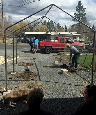 Building a canvas garage