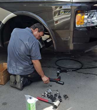 James is my mechanic completing the maintenance